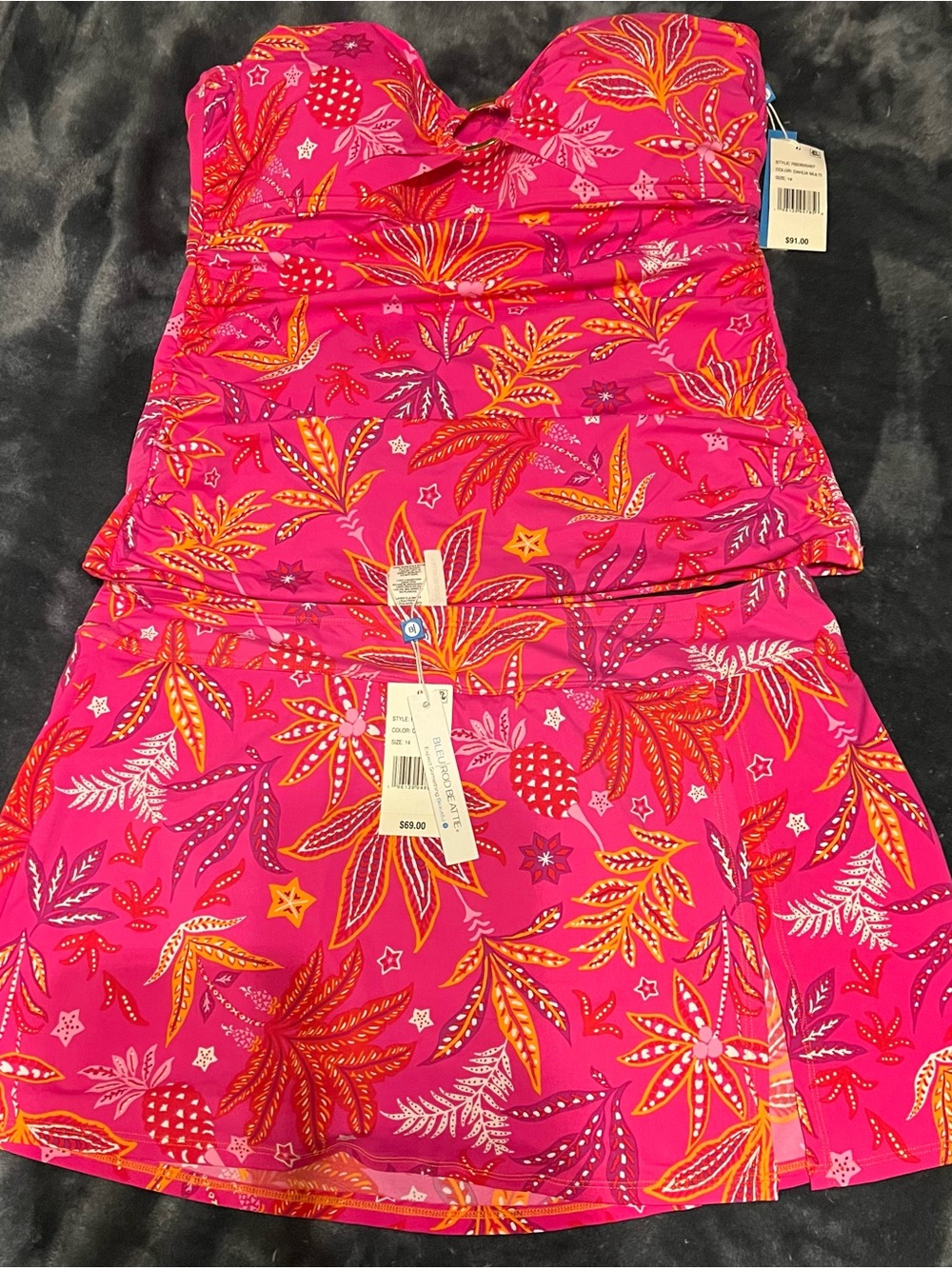 NWT Women’s Bleu Rod Beattie Dahlia multi 2piece tankini  swimsuit